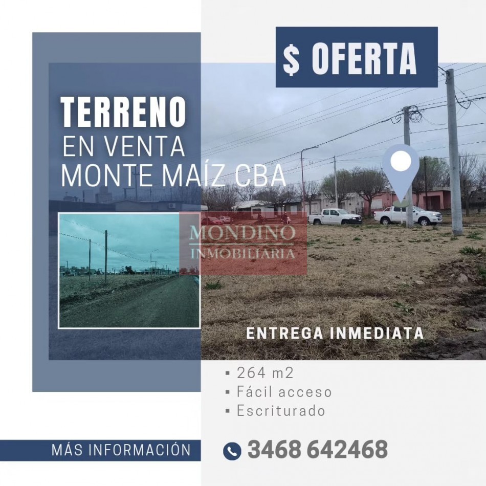 OPORTUNIDAD GRAN VENTA DE LOTES - MONTE MAIZ - 