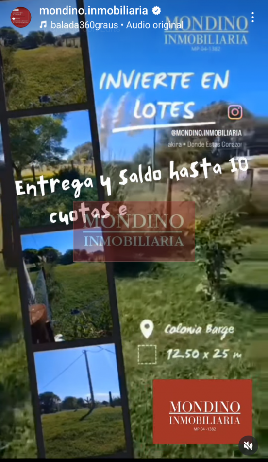 Oportunidad Lote en Colonia Barge. 