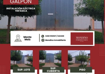 VENDO GALPON MONTE MAIZ 